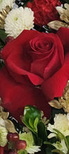 Load image into Gallery viewer, Red and Gold Sympathy Wreath