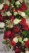 Load image into Gallery viewer, Red and Gold Sympathy Wreath