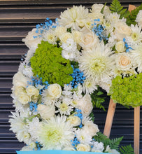 Load image into Gallery viewer, White and Light Blue Sympathy Heart